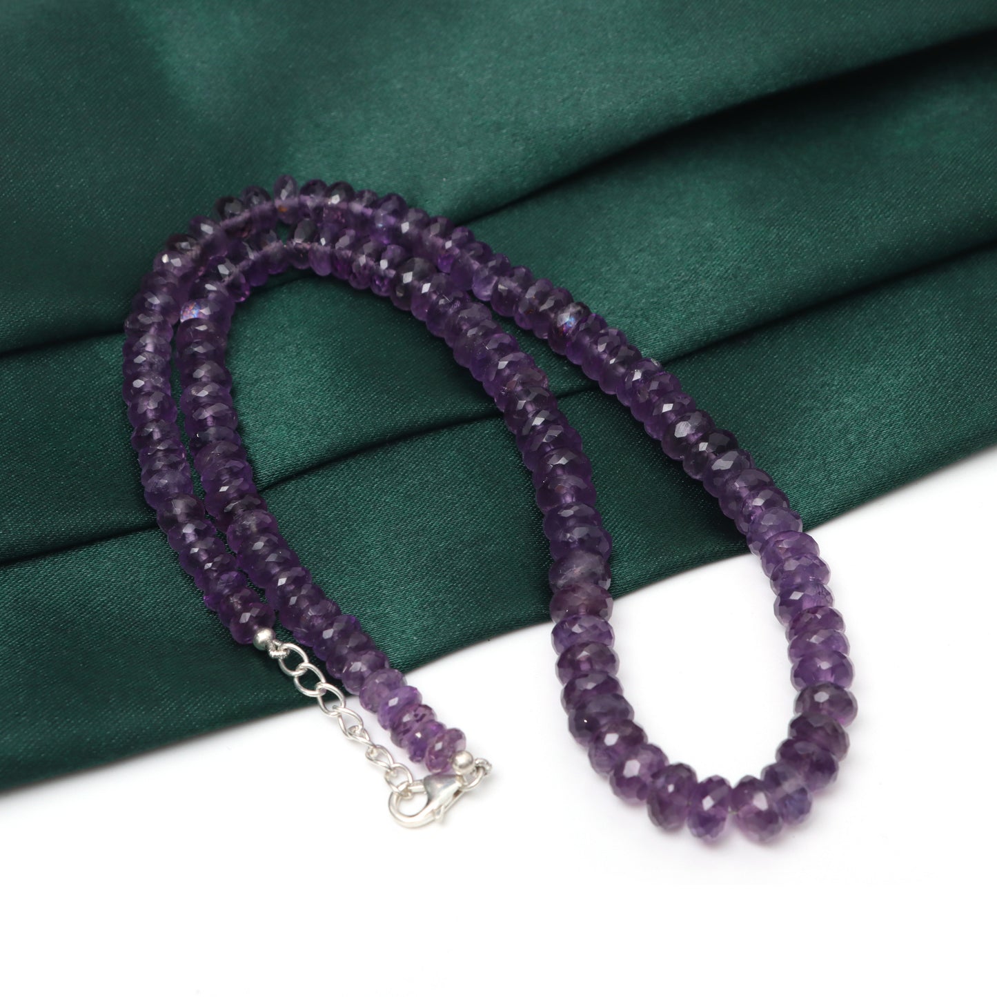 Amethyst Faceted Beads & Rondelle Handmade Jewelry Necklace | February Birthstone Necklace