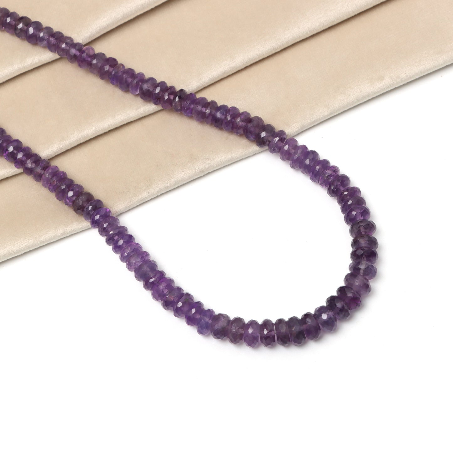 Amethyst Faceted Beads & Rondelle Handmade Jewelry Necklace | February Birthstone Necklace