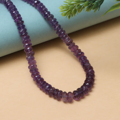 Amethyst Faceted Beads & Rondelle Handmade Jewelry Necklace | February Birthstone Necklace