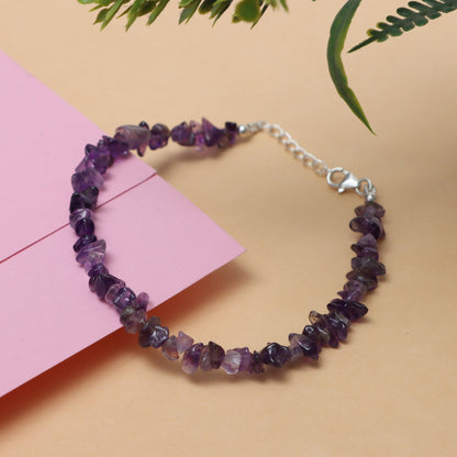 Amethyst Smooth Handmade Bracelet | February Birthstone Bracelet