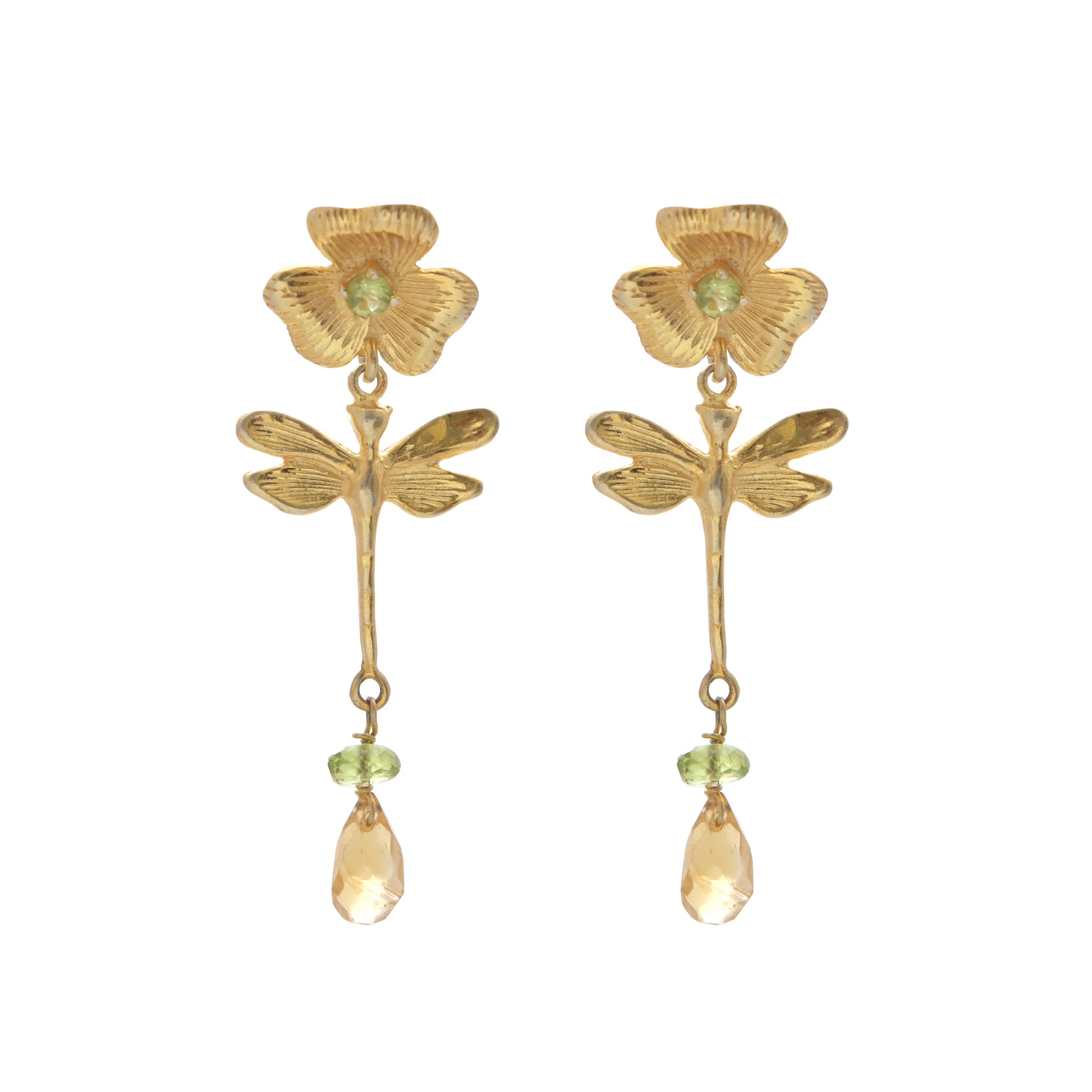 Citrine & Peridot Earrings for Women - November & August Birthstone Earrings