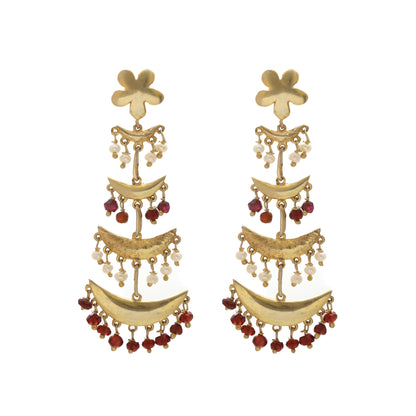 Garnet & Pearl Earrings for Women - January & June Birthstone Earrings