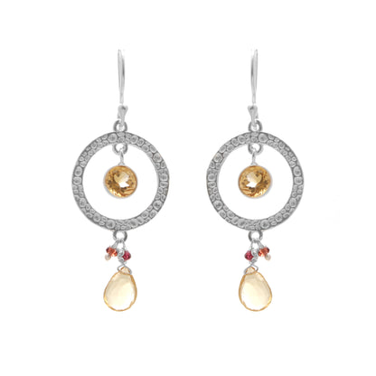 Garnet & Citrine Earrings for Women - January & November Birthstone Earrings