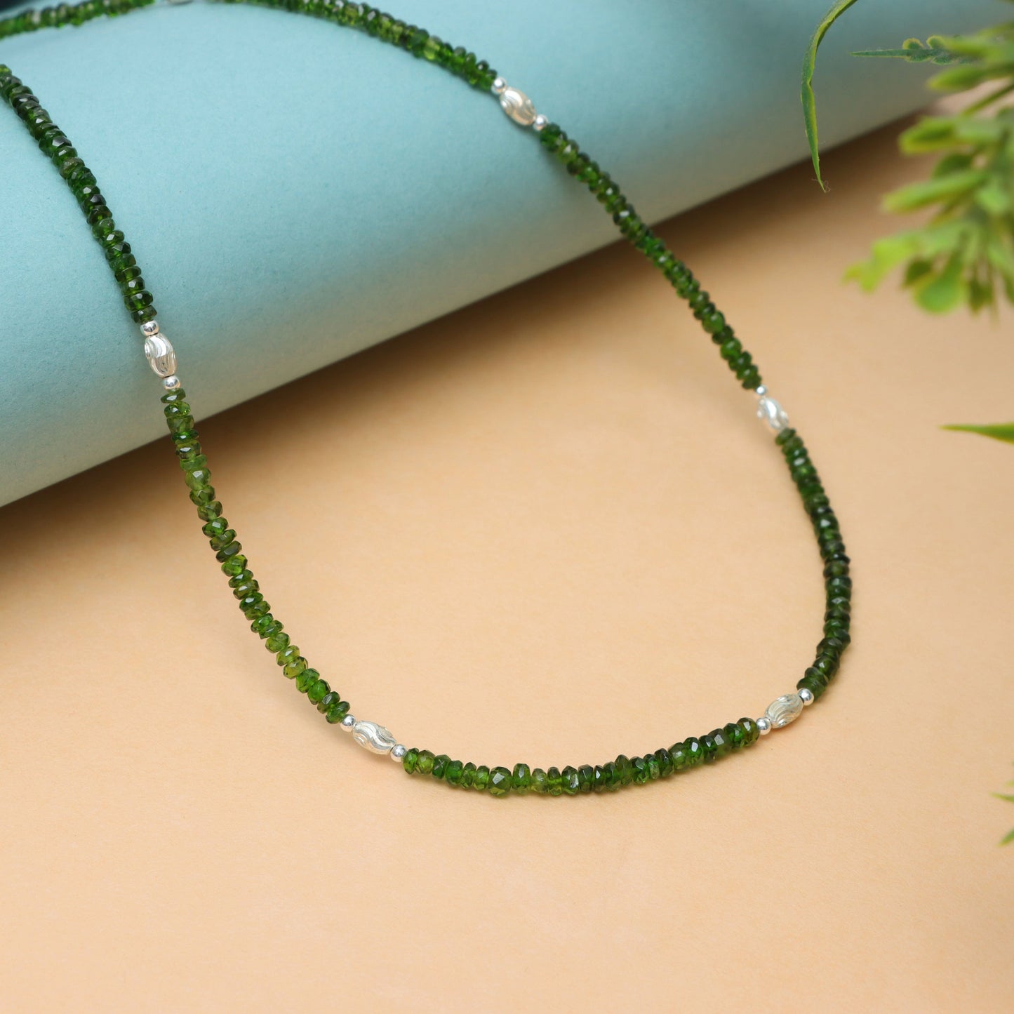 Elegant Natural Silver Chrome Diopside Necklace for Women - Jaipurwala