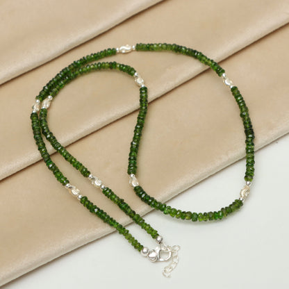 Elegant Natural Silver Chrome Diopside Necklace for Women - Jaipurwala