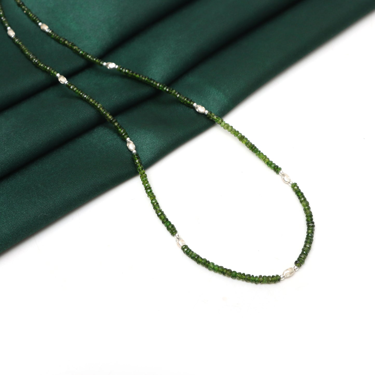 Elegant Natural Silver Chrome Diopside Necklace for Women - Jaipurwala