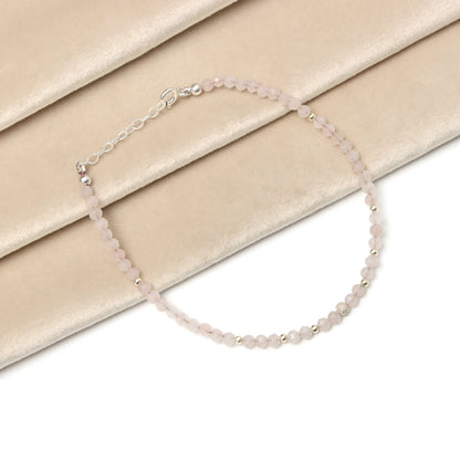 Rose Quartz January Birthstone Bracelet for Women