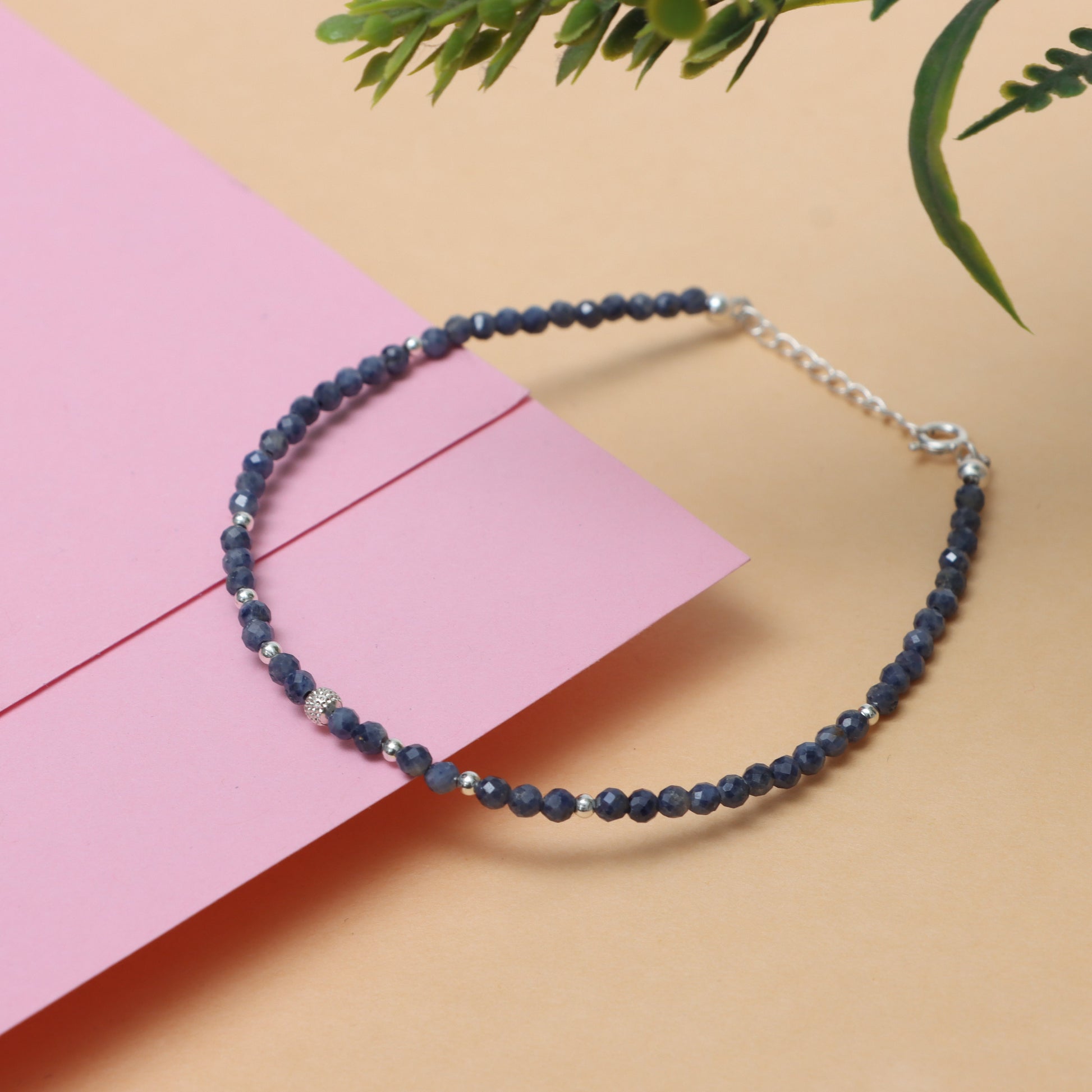 Blue Sapphire Handmade Gemstone Bracelet | September Birthstone Bracelet