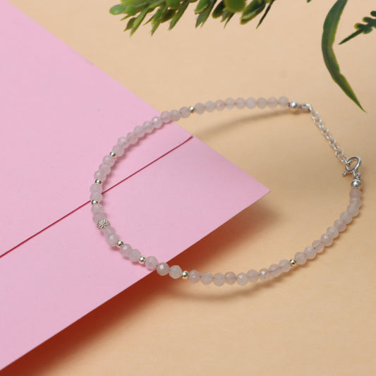 Rose Quartz January Birthstone Bracelet for Women