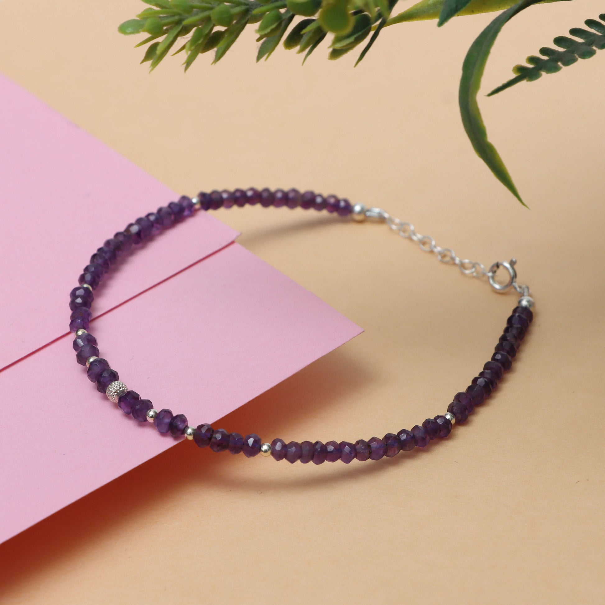 Amethyst Handmade Gemstone Bracelet | February Birthstone Bracelet