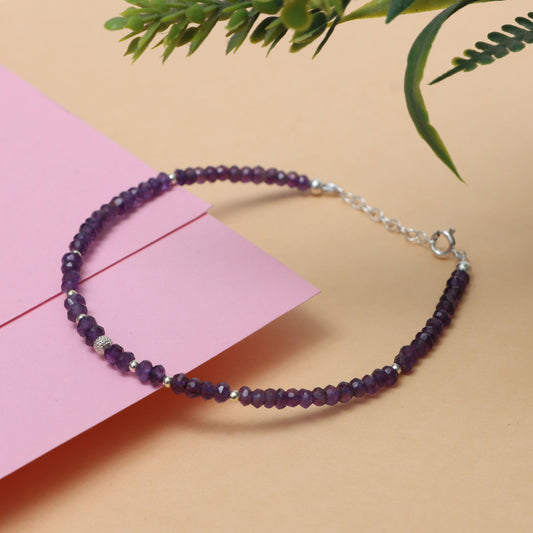 Amethyst Handmade Gemstone Bracelet | February Birthstone Bracelet