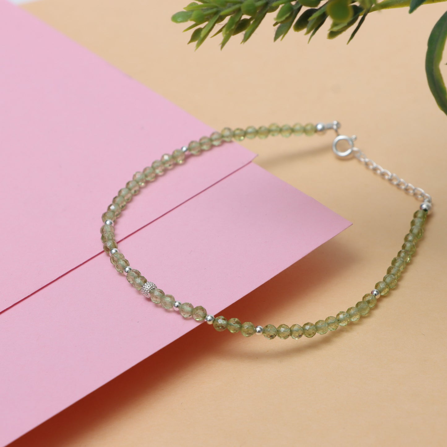 August Birthstone Bracelet – Peridot Gemstone Bracelet for Women