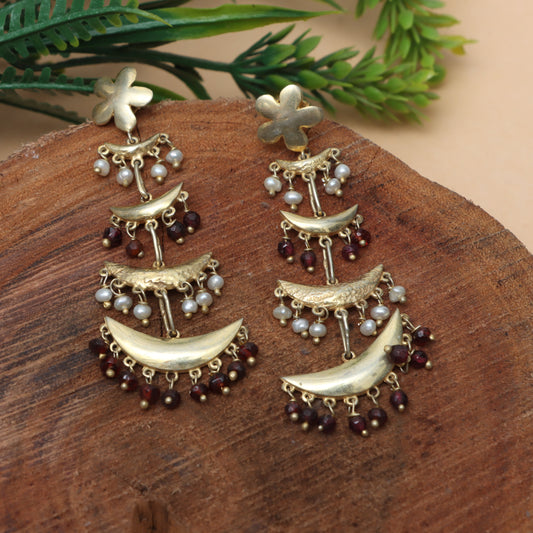 Garnet & Pearl Earrings for Women - January & June Birthstone Earrings