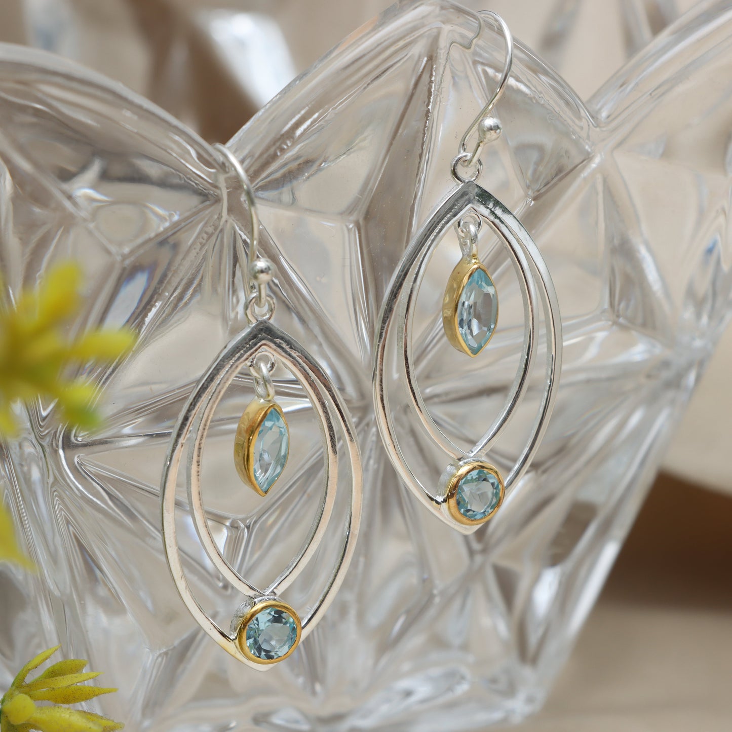 Blue Topaz Earrings for Women - December Birthstone Earrings