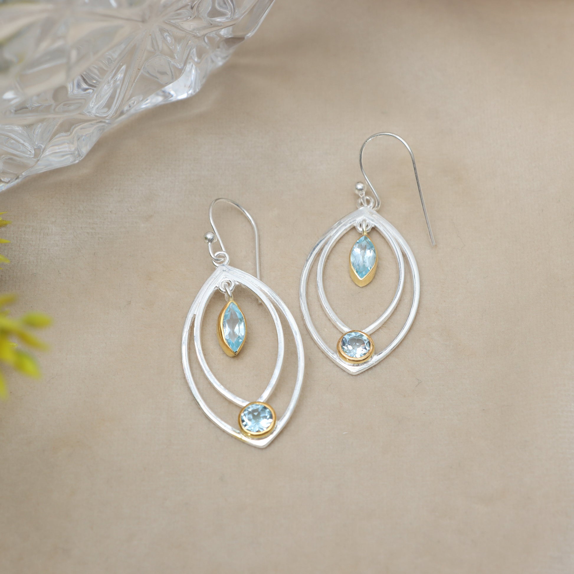 Blue Topaz Earrings for Women - December Birthstone Earrings