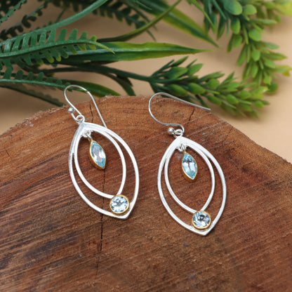 Blue Topaz Earrings for Women - December Birthstone Earrings