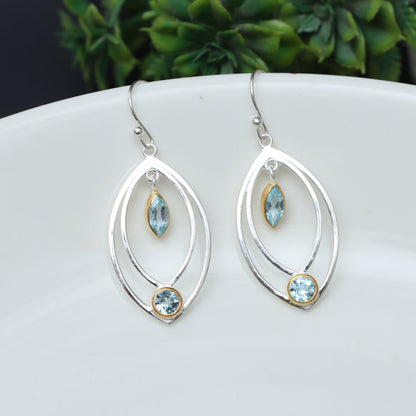 Blue Topaz Earrings for Women - December Birthstone Earrings