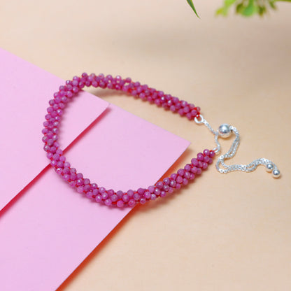 Ruby Faceted July Birthstone Bracelet for Women