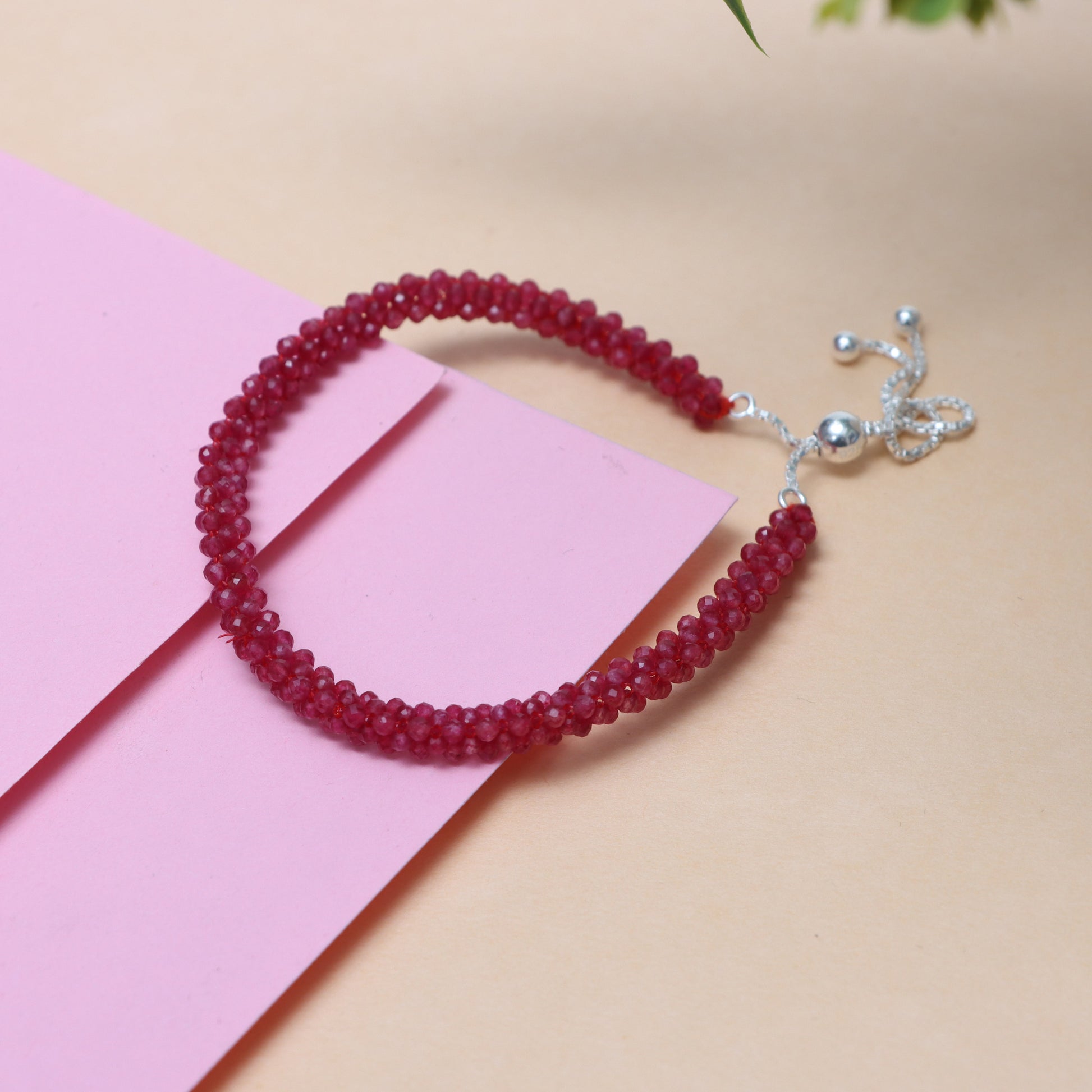 Red Quartz July Birthstone Bracelet for Women