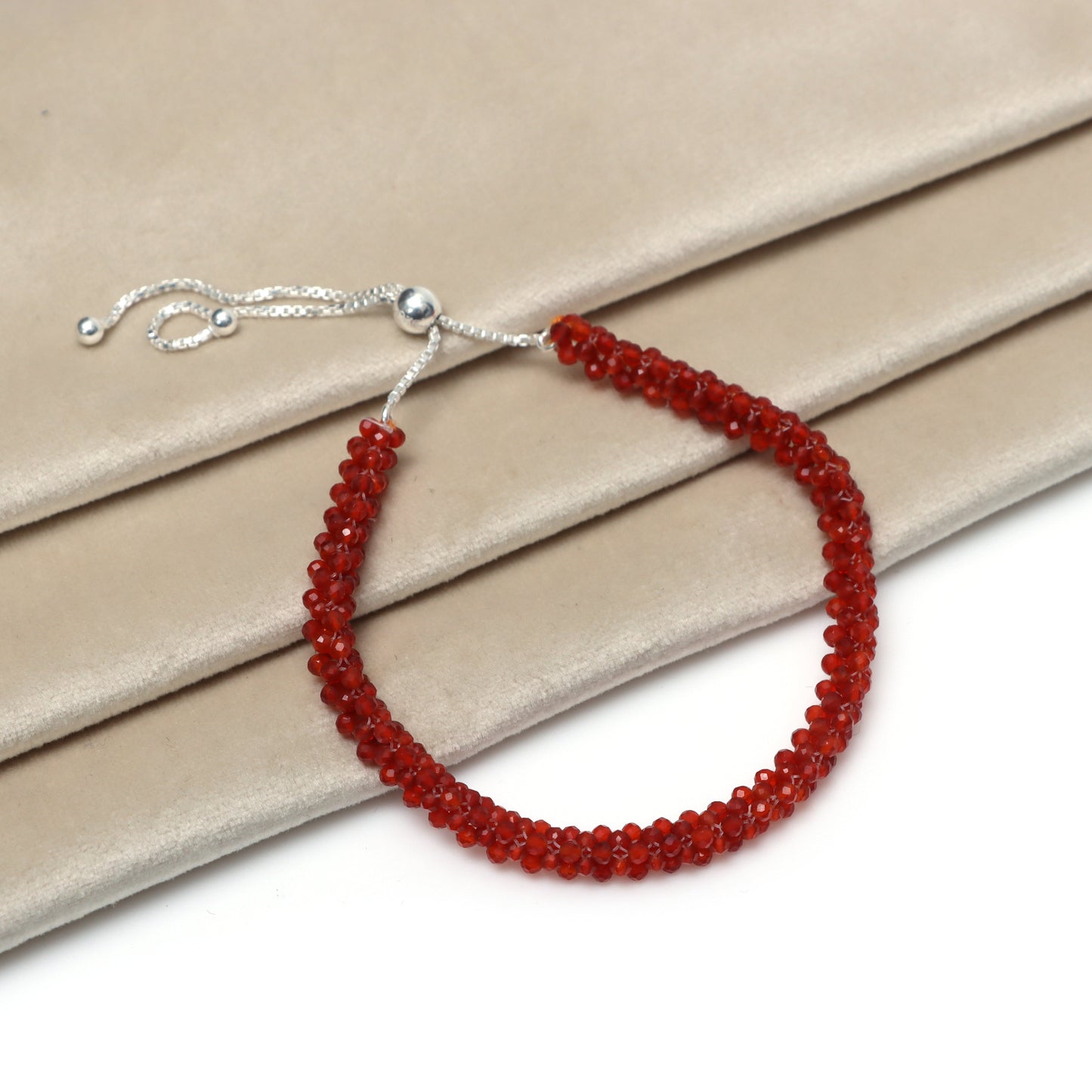 Red Onyx July Birthstone Bracelet for Women 