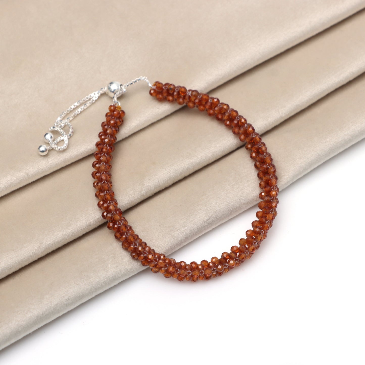 Hessonite January Birthstone Bracelet for Women 