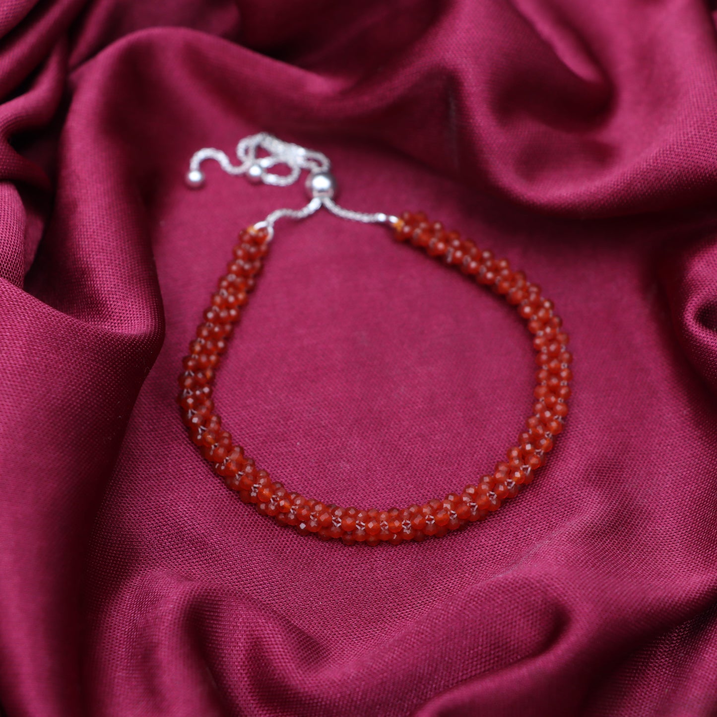 Red Onyx July Birthstone Bracelet for Women 