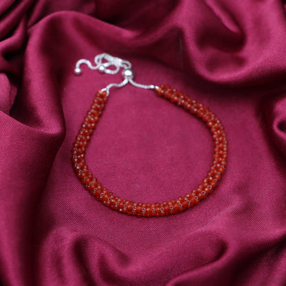 Red Onyx July Birthstone Bracelet for Women 