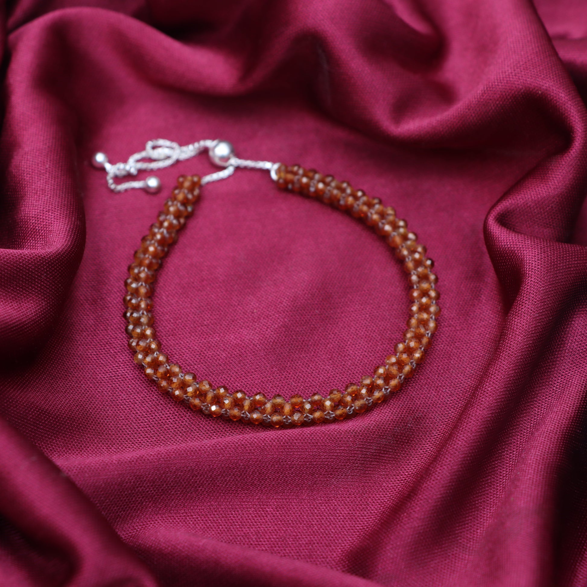 Hessonite January Birthstone Bracelet for Women 