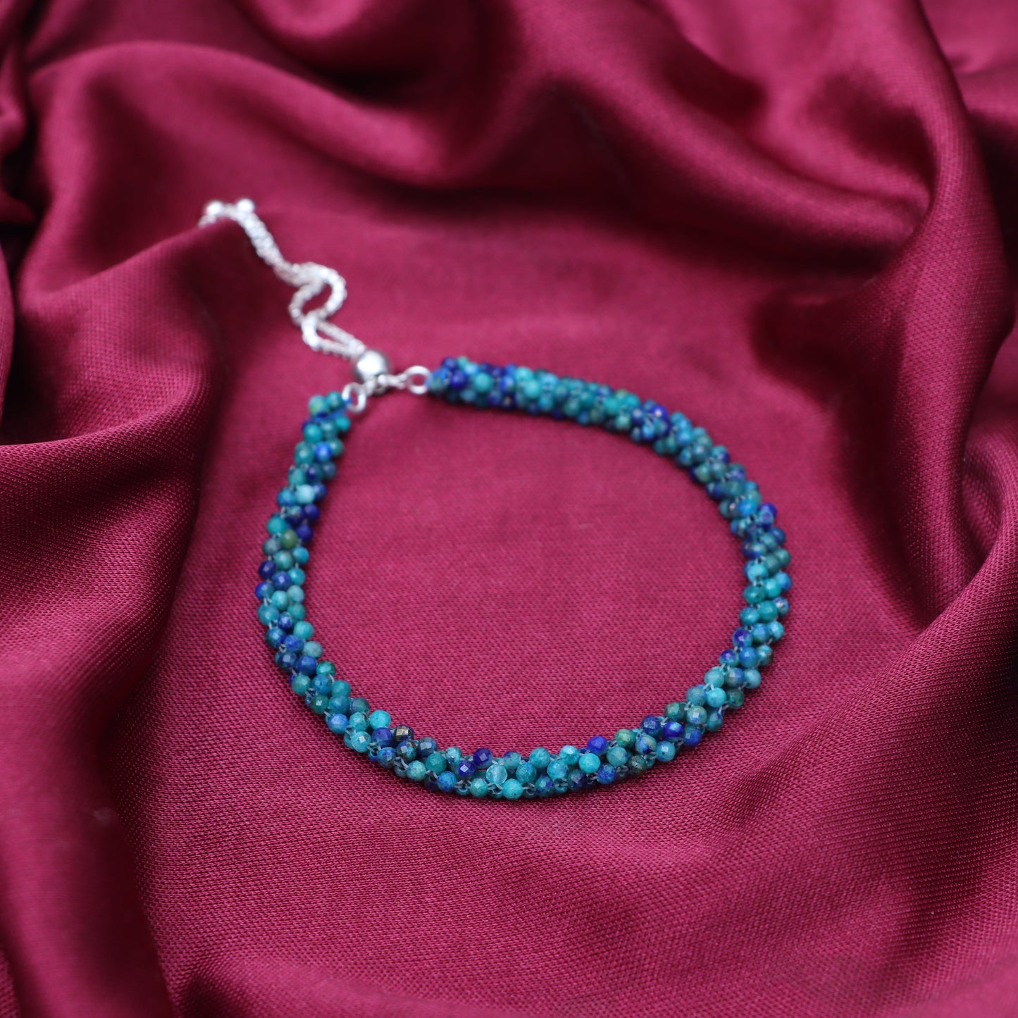 Azurite May Birthstone Bracelet for Women