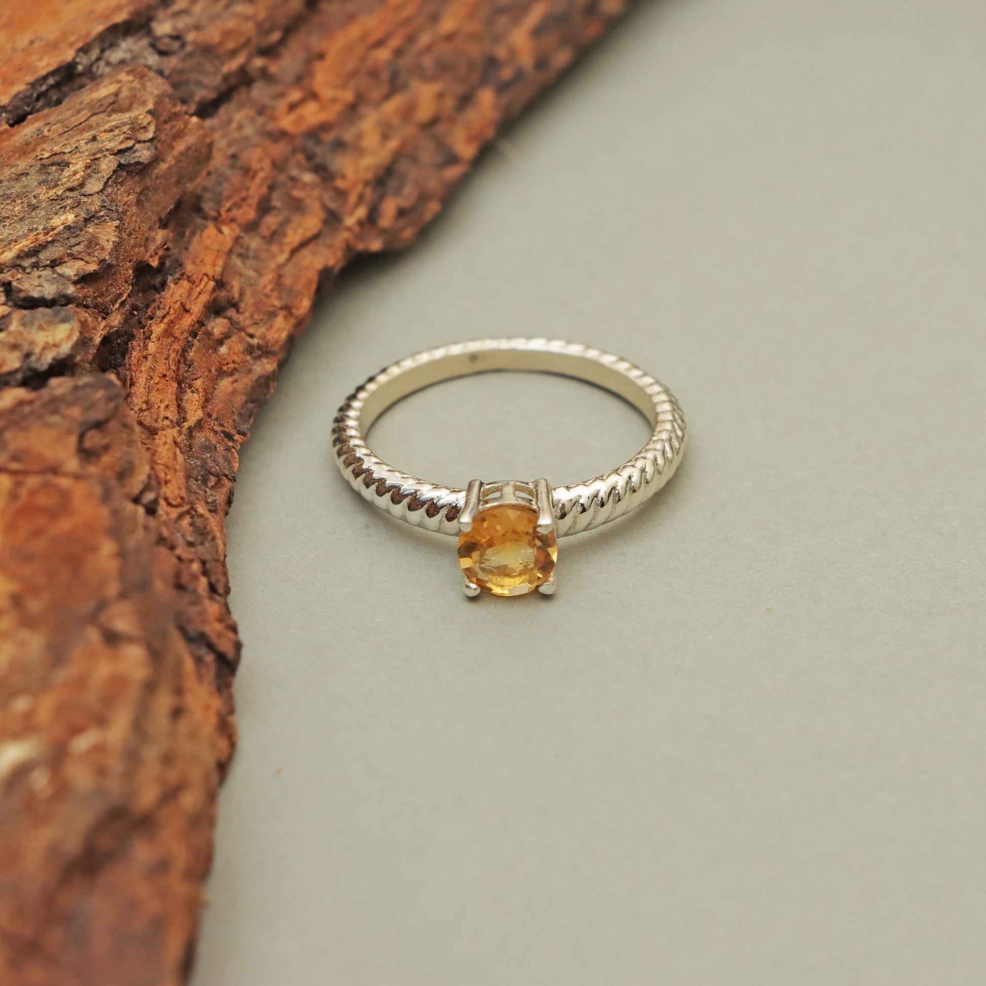 Citrine Ring for Women November Birthstone 