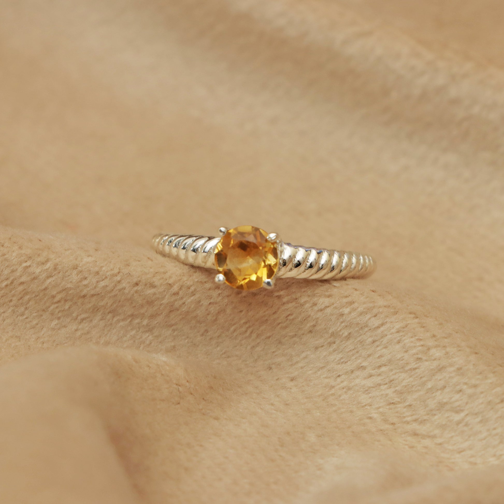 Citrine Ring for Women November Birthstone 