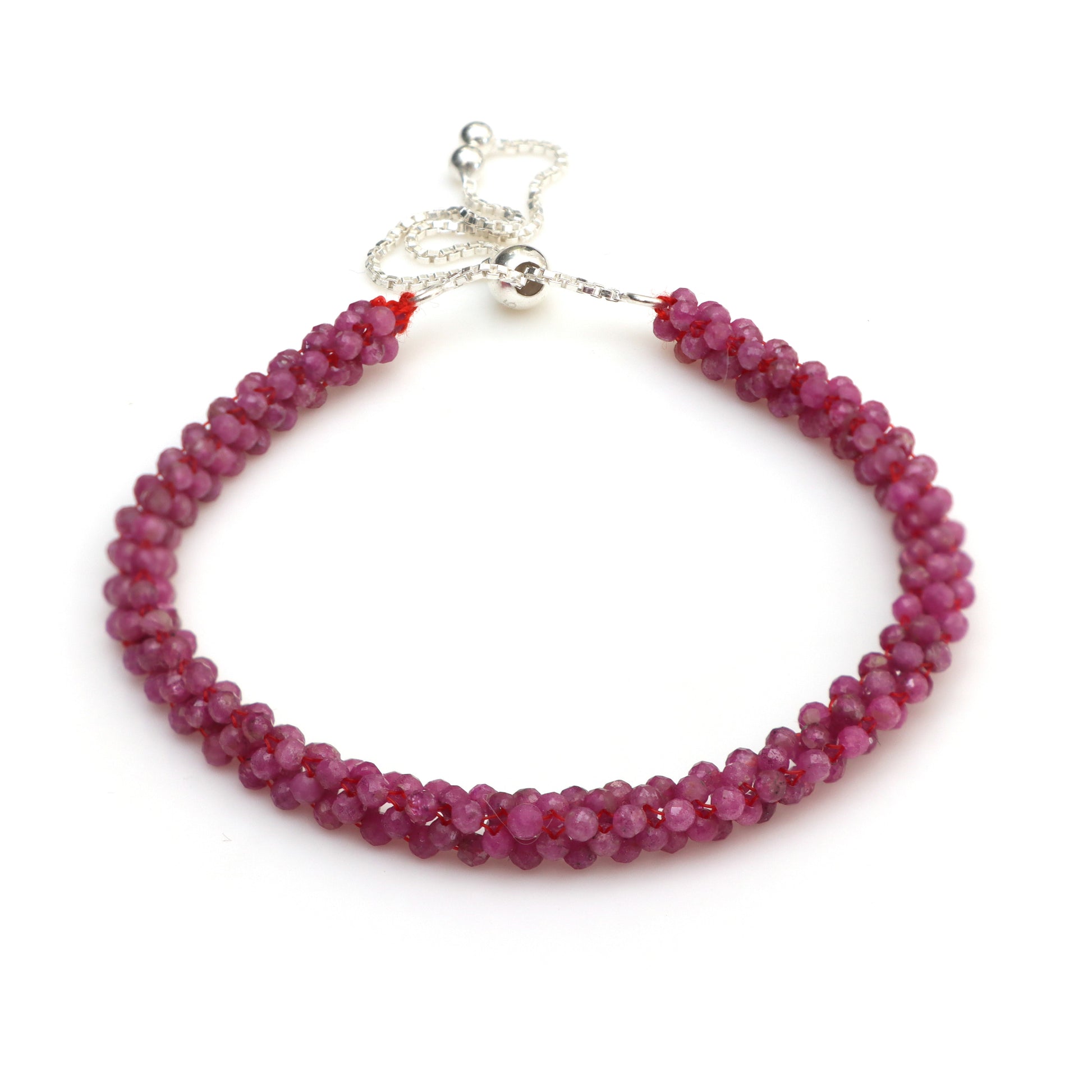 Ruby Faceted July Birthstone Bracelet for Women