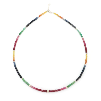 Emerald, Ruby, Blue Sapphire, and Yellow Sapphire Necklace for Women