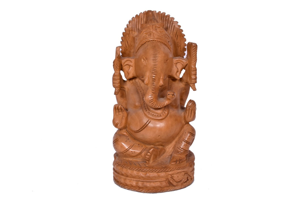 JAIPURWALA GANESH/LORD VAKRATUND  GANESHA Wooden STATUE 024