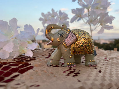 JAIPURWALA  GEMSTONE GOLD WORK ELEPHANT 113