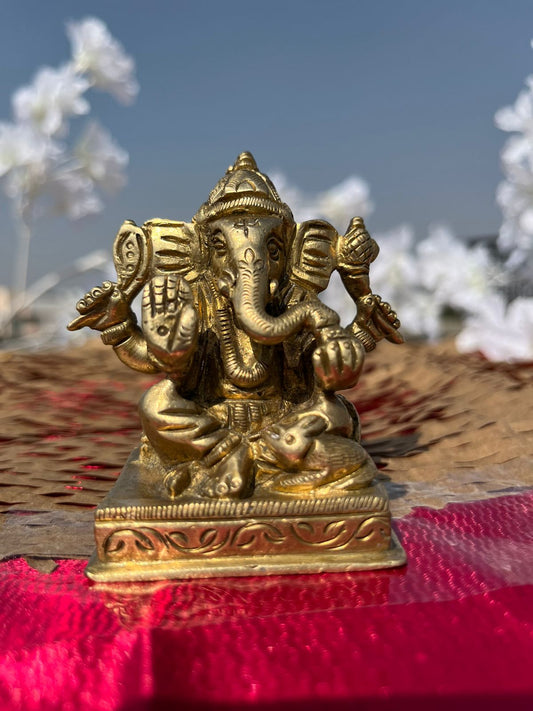 JAIURWALA ANTIQUE BRASS GANESHA STATUE 212