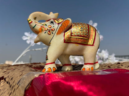 JAIPURWALA ROYAL MARBALE HANDMATE GOLDEN WORK ELEPHANT 211