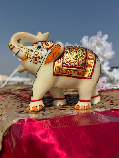 JAIPURWALA ROYAL MARBALE HANDMATE GOLDEN WORK ELEPHANT 211