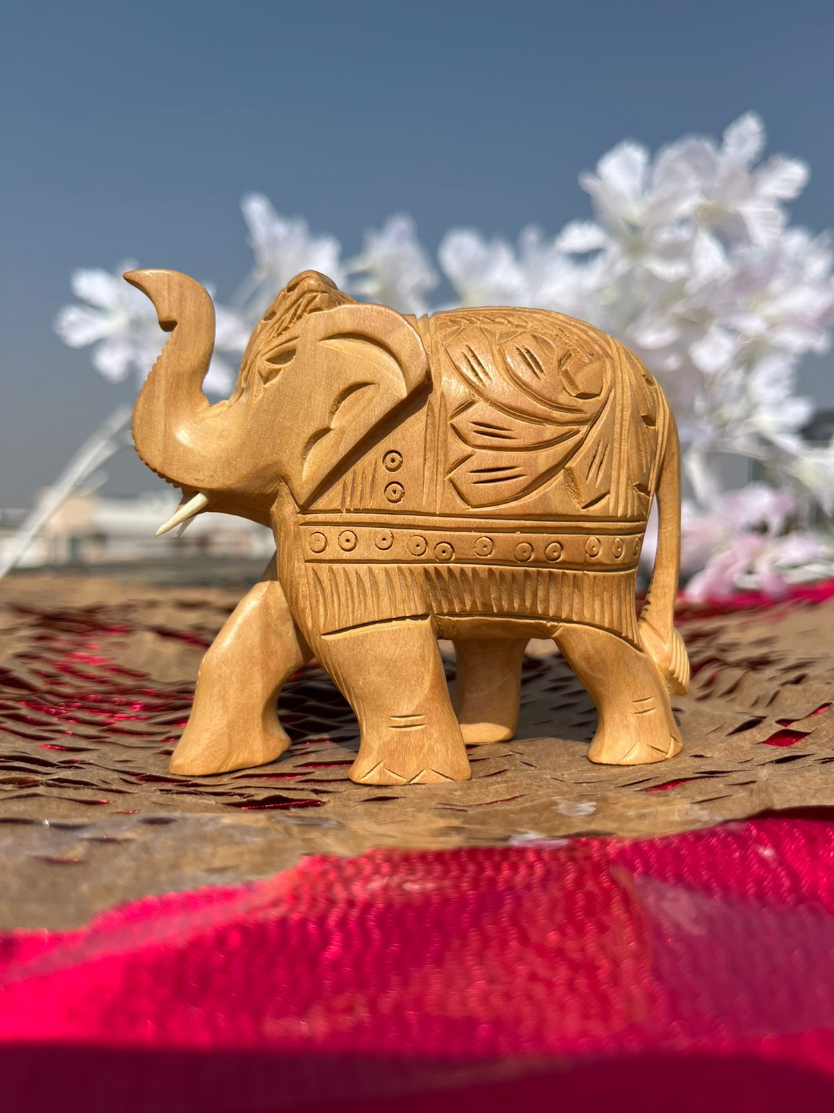 JAIPURWALA MEENAKARI WORK WOODEN ROYAL ELEPHANT 180