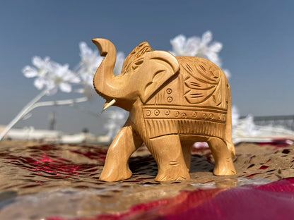 JAIPURWALA MEENAKARI WORK WOODEN ROYAL ELEPHANT 180