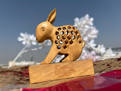 JAIPURWALA JALI WORK RABBIT WOODEN STAUTE 196