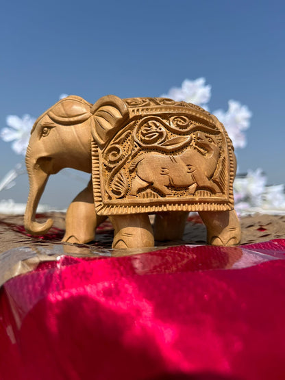 JAIPURWALA MEENAKARI GOLD WORK WOODEN ROYAL ELEPHANT 178