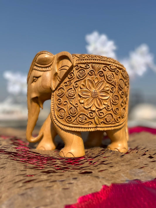 JAIPURWALA MEENAKARI  WORK WOODEN ROYAL ELEPHANT 185