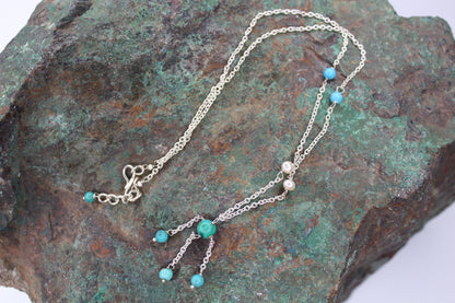 StoneAsiaa Fashion Necklace For June December ( Pearl, Turquoise) 068