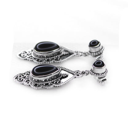 BLACK ONEX SILVER EARRING 030 (8.4GM)