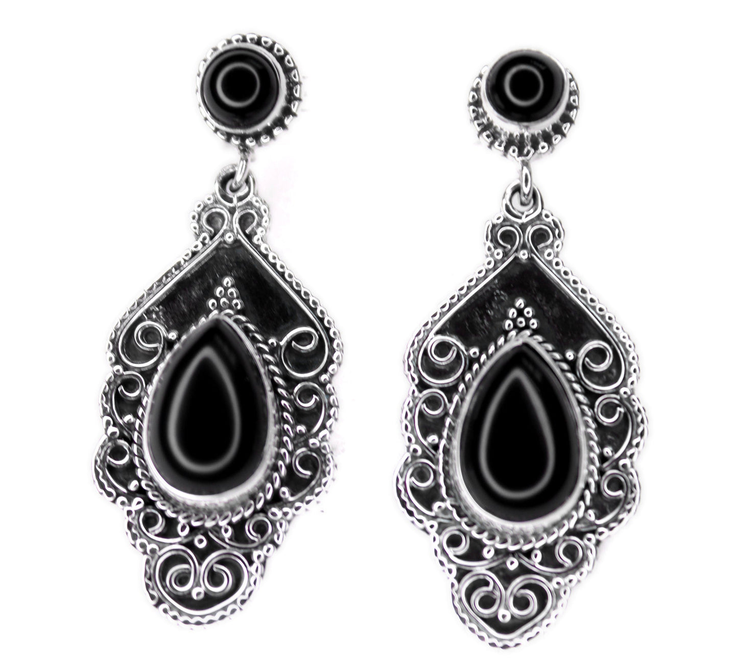 BLACK ONEX SILVER EARRING 030 (8.4GM)