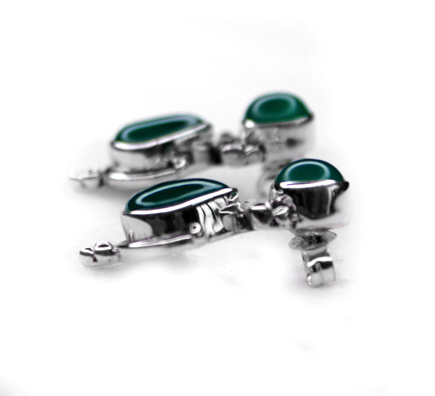 GREEN ONEX SILVER EARRING (4.4 GM)