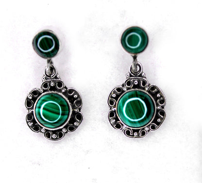 MALACHITE SILVER EARRING (5.5 GM)