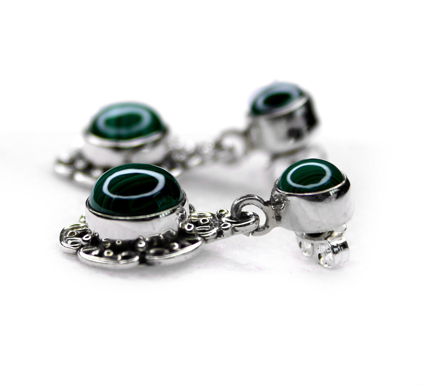 MALACHITE SILVER EARRING (5.5 GM)