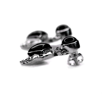 BLACK ONEX SILVER STUD EARRING For Women 015 (4.2GM)